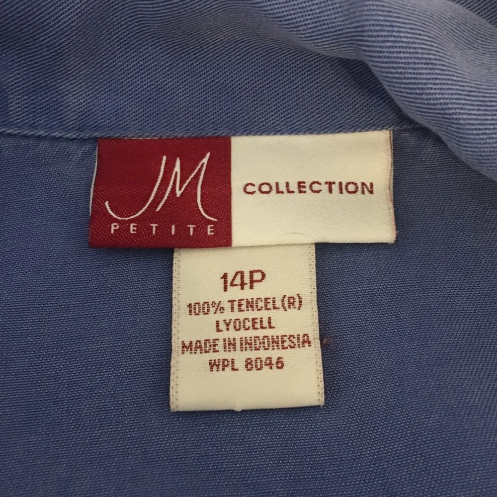 JM Collection | Blue Lightweight Jacket, 14 Petite - Picture 4 of 8